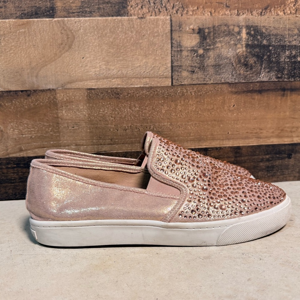 INC International Women's Blush Pink Studded Beaded Bejewel Sneakers Flats 10 JV - Picture 2 of 8